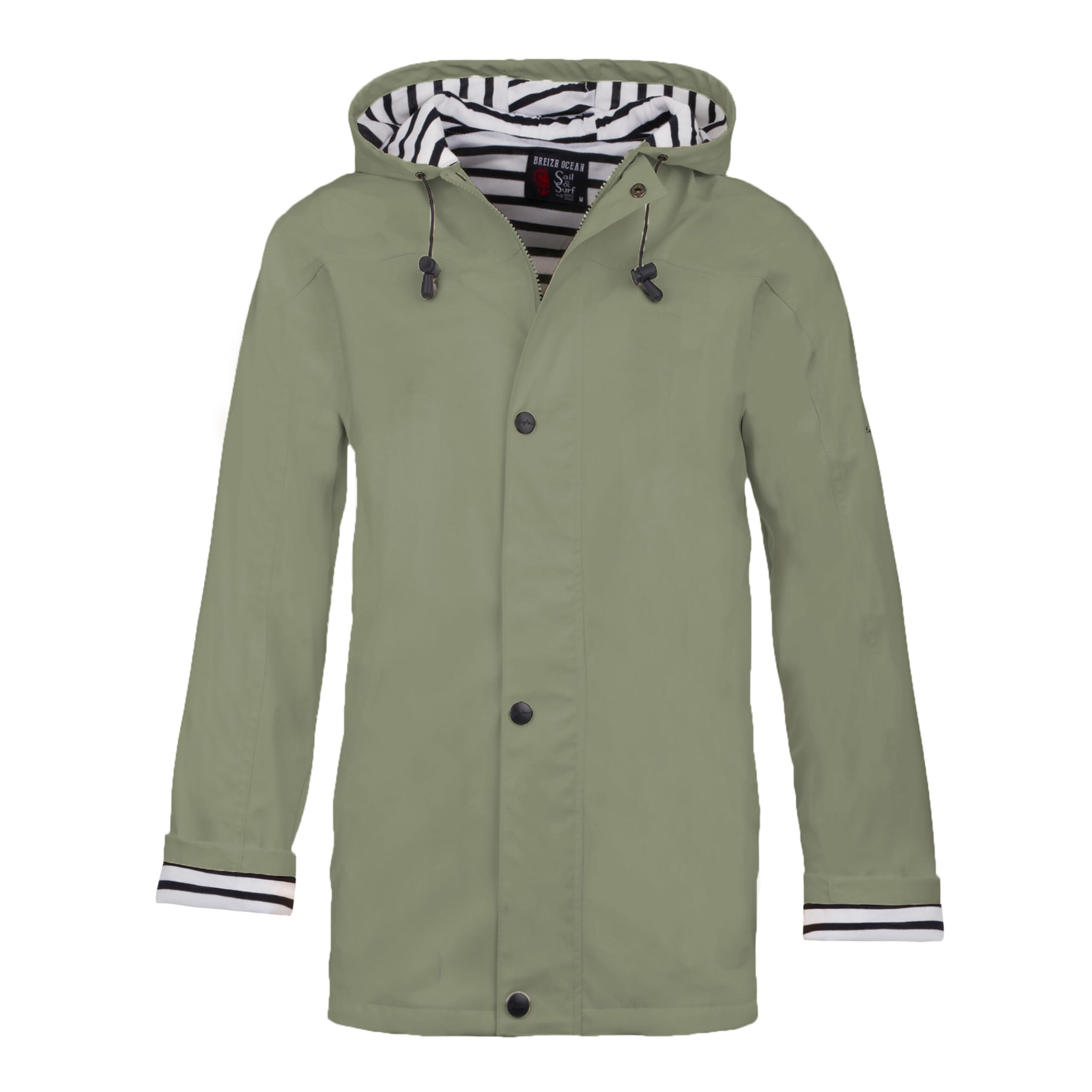 Breizh Ocean - Giacca Impermeabilie Donna o Uomo, dalla XS alla 4XL, Marchio Francese FARMOR, Kway Donna i-Imperabile con Interni a Righe - Disponibili Taglie Grandi