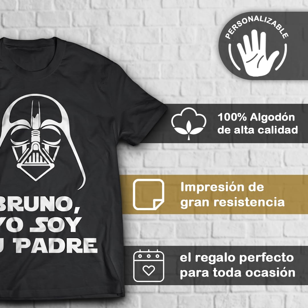 Evyre | Regalo Día del Padre | Camiseta Papá Personalizada + Body Bebe O Camiseta Hijo/Hija Star Wars Jedi Darth Vader, Guerra De Las Galaxias | Camisetas Personalizadas De Algodón para Padre E Hijo