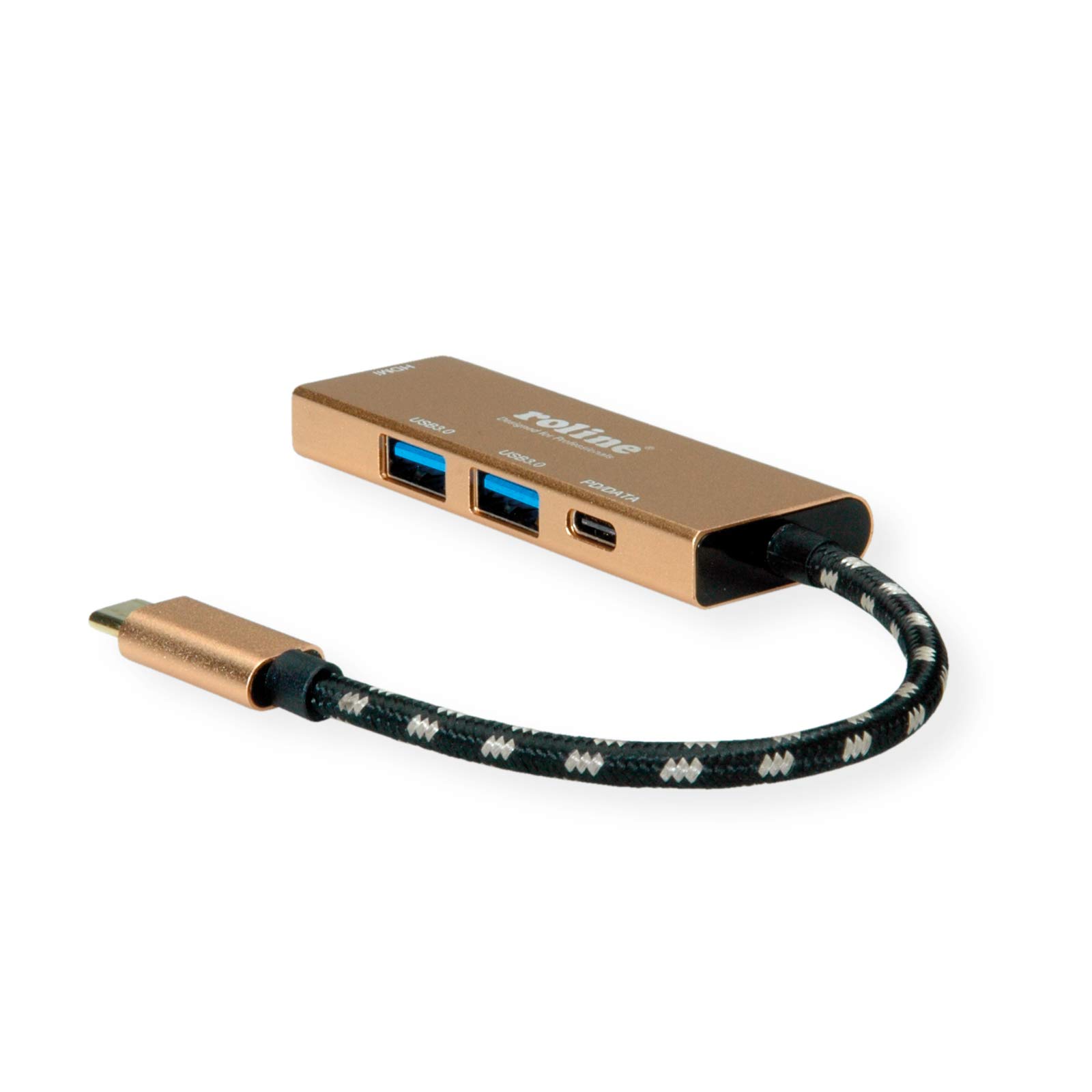 ROLINE GOLD - Docking station USB tipo C, HDMI 4K, 2 USB 3.2 Gen 1, 1 PD