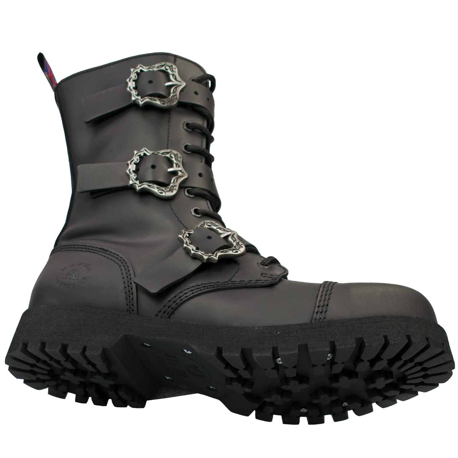 Alpha Rangers 10-loch Boot Schwarz Ranger Unisex Schnallen Buckles Gothic 5060
