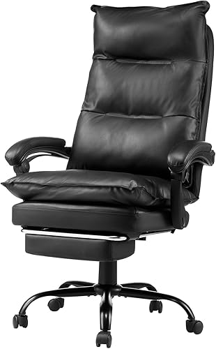 VEVOR Silla de oficina ejecutiva con reposapiés, silla de oficina de capacidad de 400 libras con almohada lumbar, silla ergonómica resistente, silla