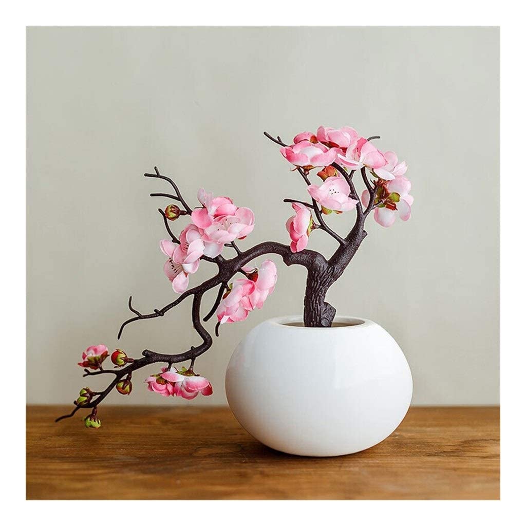 Fiori Artificiali Fiore Artificiale Fiore di pruno Studio Sala Bonsai Ornamenti Fiori Finti Ornamenti per Soggiorno in Stile Cinese Piante Artificiali in Vaso F
