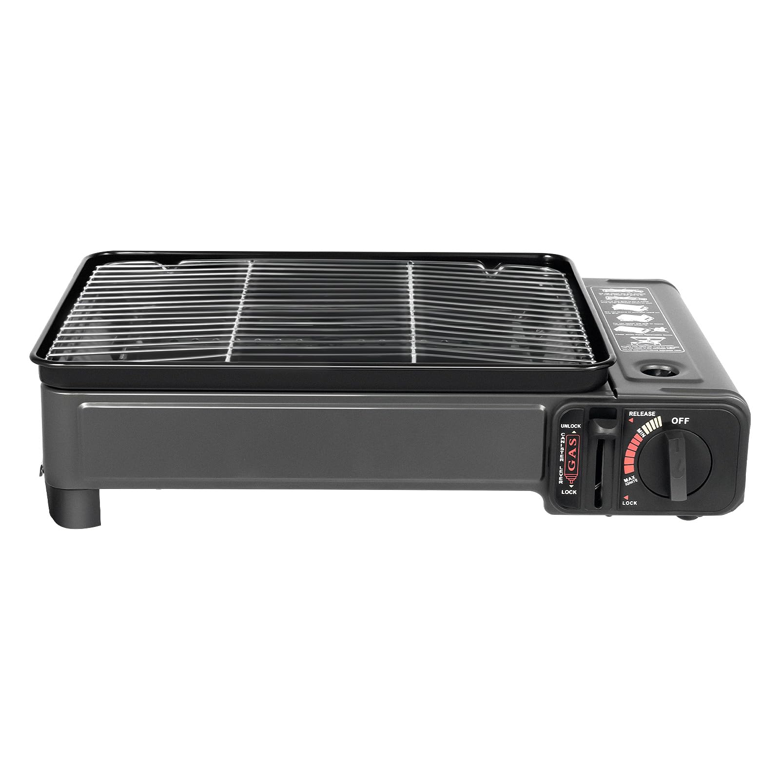 Barbecue a gas da campeggio, barbecue a gas con rete per barbecue, pinza per alimenti e teglia, griglia a gas portatile con valigetta di immagazzinaggio, fornello da campeggio, cucina