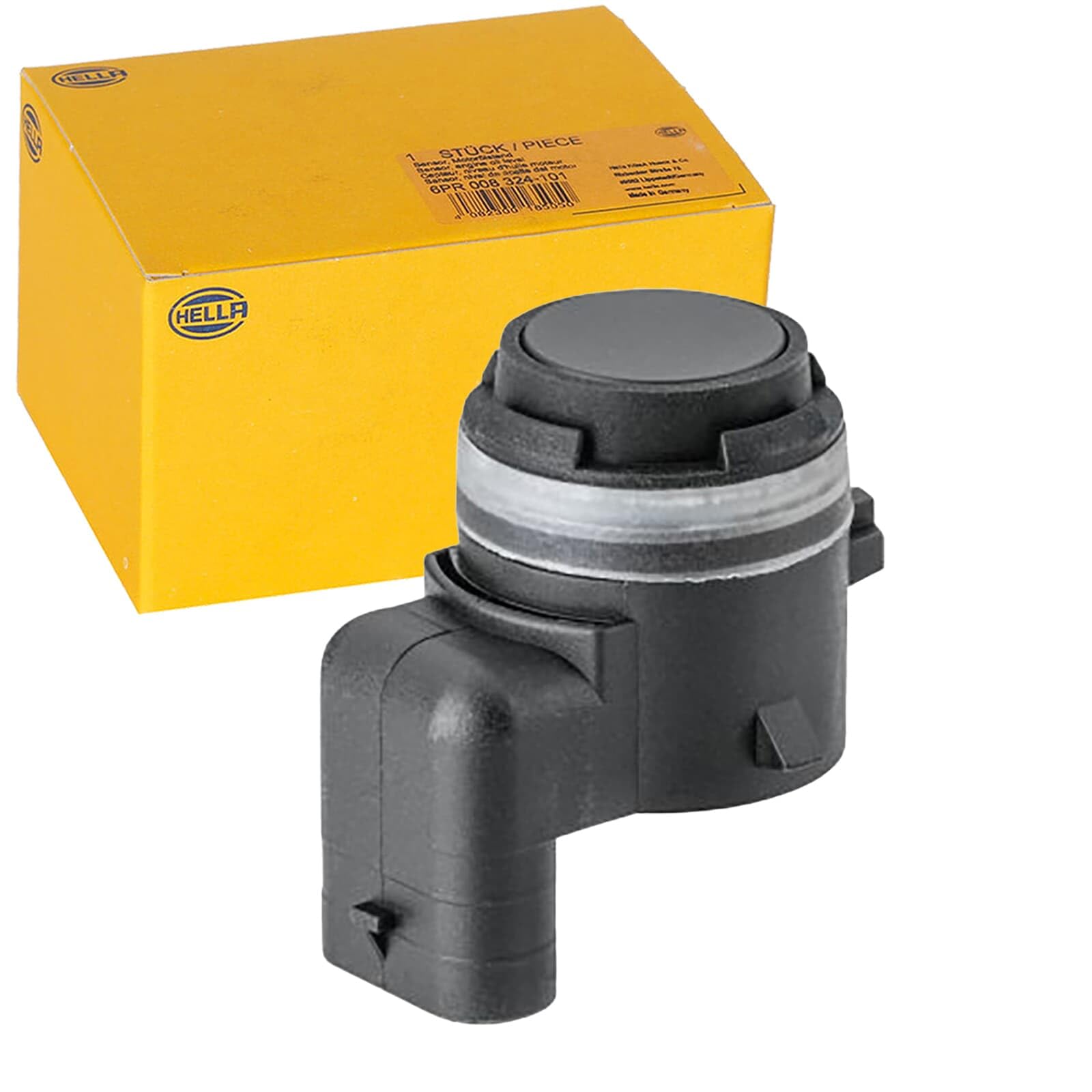HELLA 6PX 358 141-781 Sensor, auxiliar de aparcamiento - 3polos - enchufado - rebarnizable - con anillod e sujeción