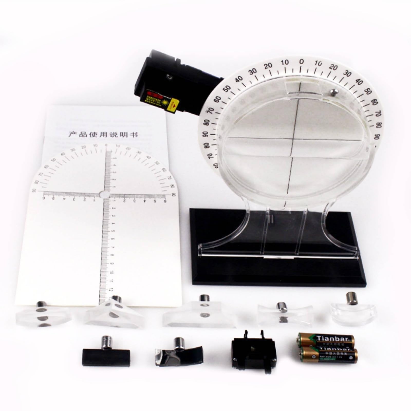 Qianly Kit di Ottica Acrilico Disco Ottico con Accessori Portatile Strumentazione per Insegnanti