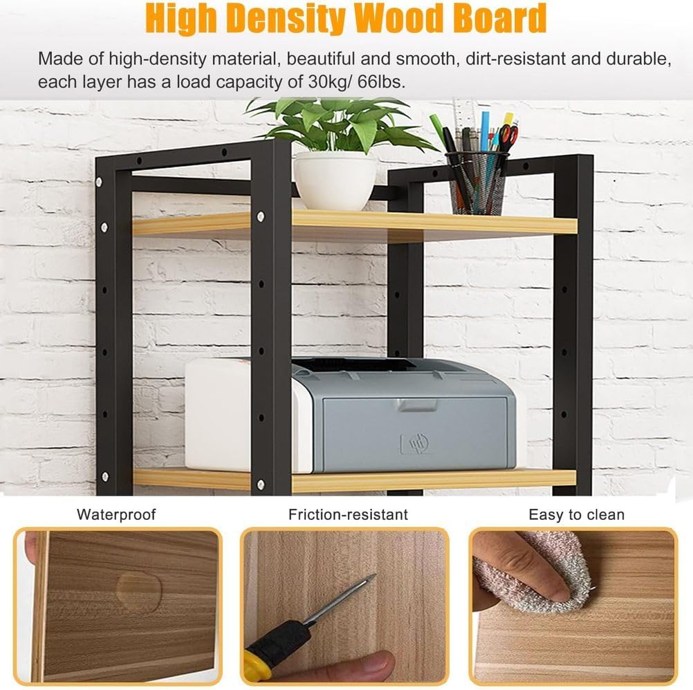 7-Tier AV Media Stand Audio Rack Stereo Cabinet Adjustable Media Storage Shelves with Wheels CD Player Video Game Console Shelf Entertainment Component Stand,A