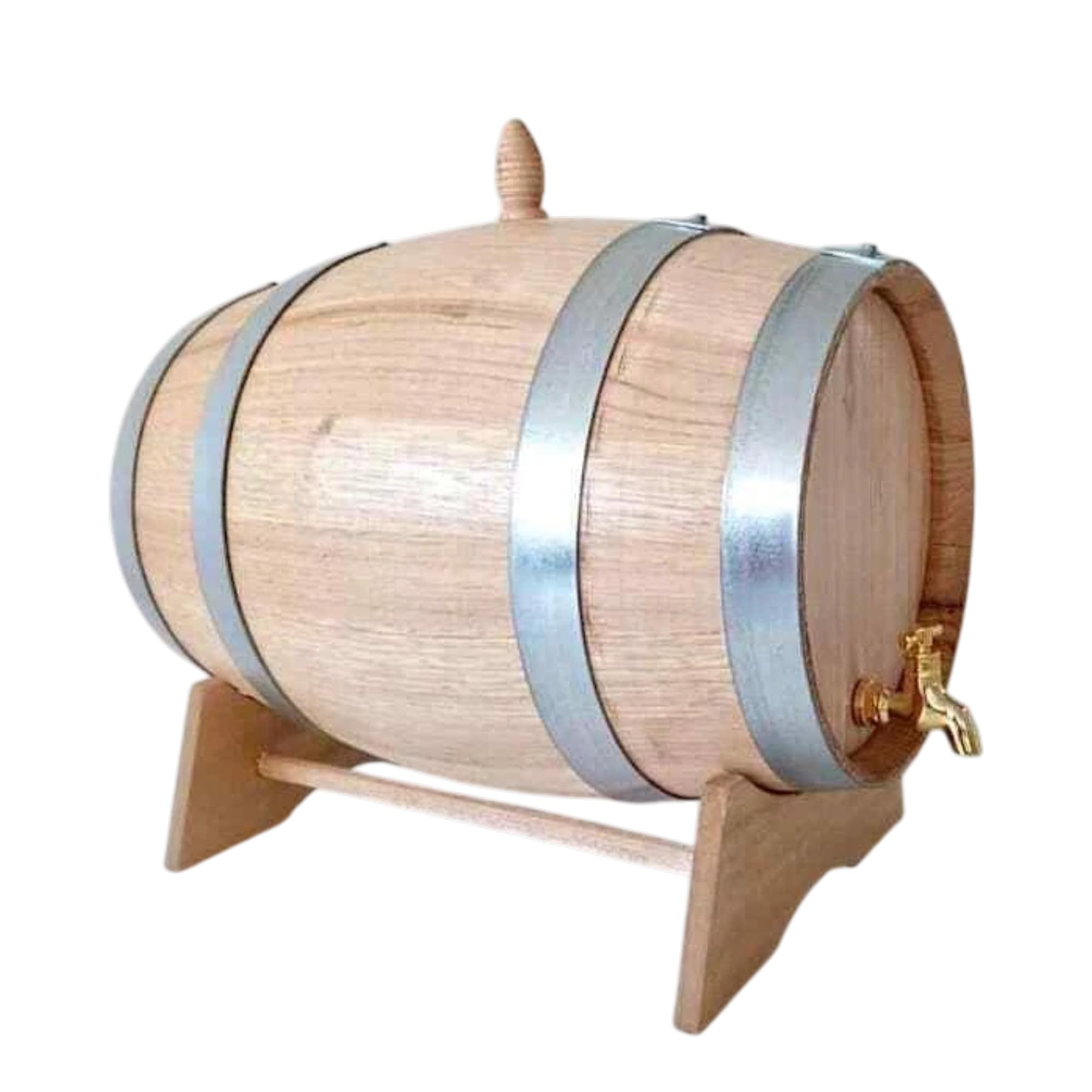 Generico Sicil Botti Botte in Legno di Castagno da 15 Litri, con Rubinetto in Ottone e Piedistallo, Interno Paraffinato, Personalizzabile, per Vino, Aceto e Distillati