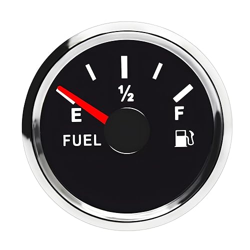 KAOLALI Indicador de medidor de nivel de combustible de 2.047 in, señal de medidor de combustible de 240-33ohm, con retroiluminación roja 12V24V