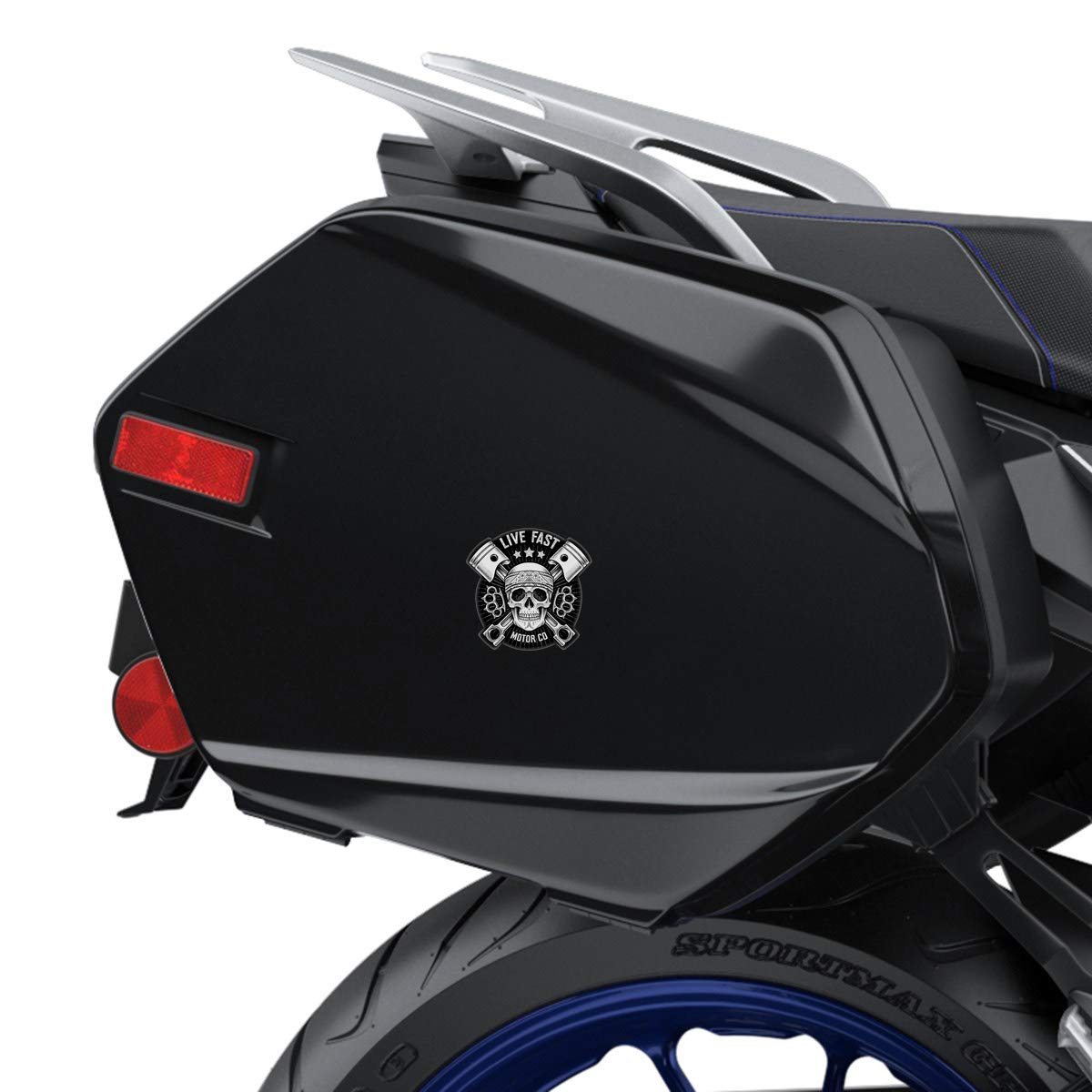SknoEu® 2 x Adesv Vnle Stckers Skull Tescho Famme Fuoco per