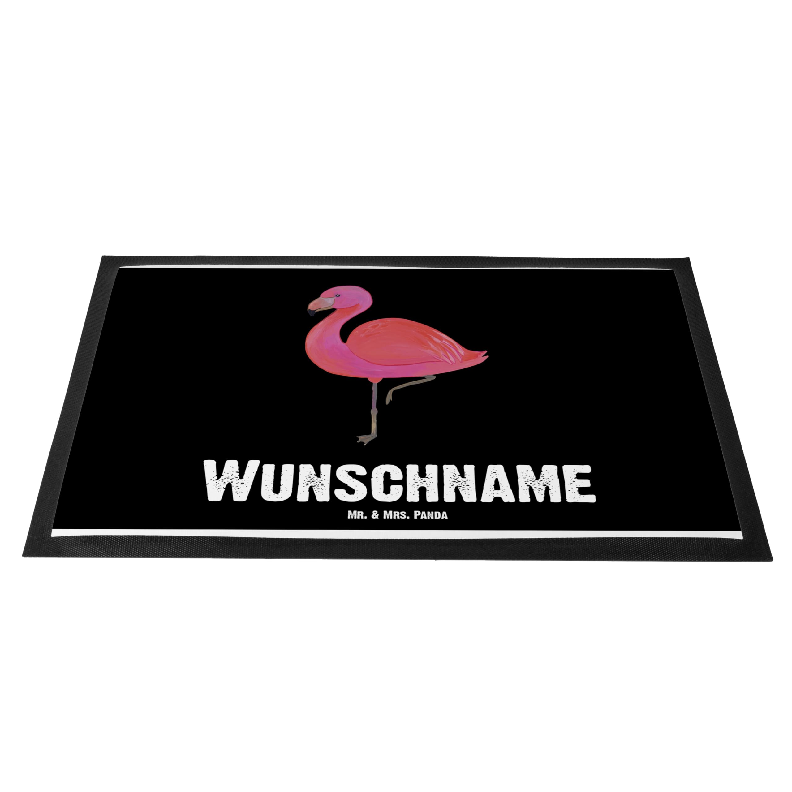 Mr. & Mrs. Panda Personalisierte Fußmatte Flamingo Classic 40 x 60 cm - Geschenke, Prächtig, Stolz, Individuelle, Ich, Freundin, personalisierbar, Türmatte, Selbstliebe, Fussmatte, personalisiert