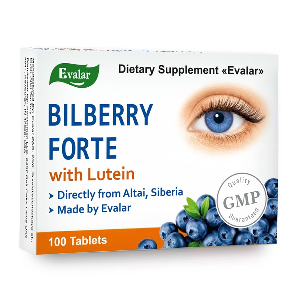 Blueberry Forte by Evalar Vitamins Lutein Zinc Minerals 100 Tabs
