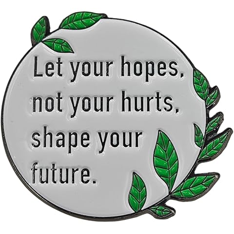 Ficsowy Let Your Hopes,Not Your Hurts, Shape Your Future Inspirational Quote Enamel Lapel Pin Brooch Jewelry Gift Suitable for Backpack, Hat, Clothes