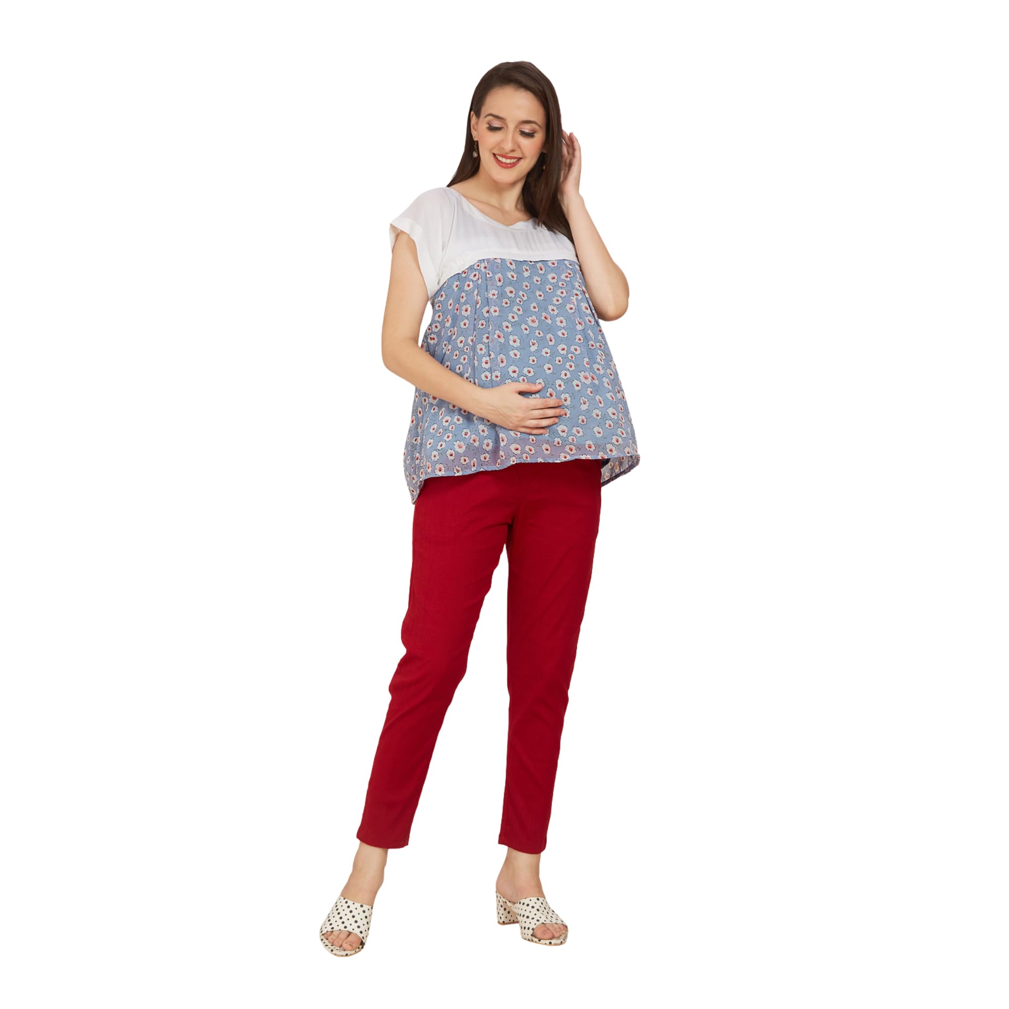 Florentine Blue Georgette Maternity Top-image-8