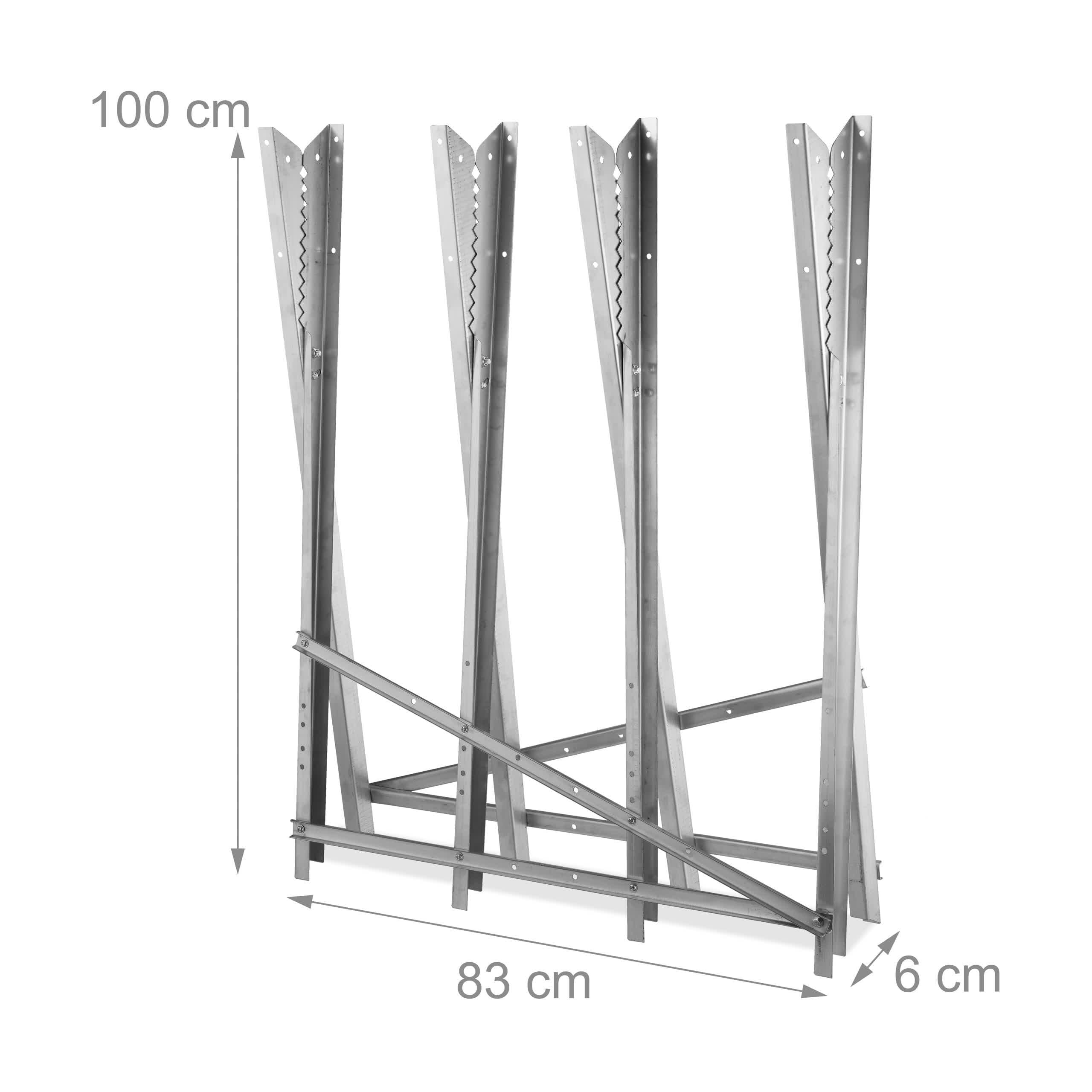 Relaxdays Chevalet de sciage, Pliable, Charge maximale 150 kg, Acier, HLP 82 x 83 x 80 cm, pour Couper Le Bois, argenté
