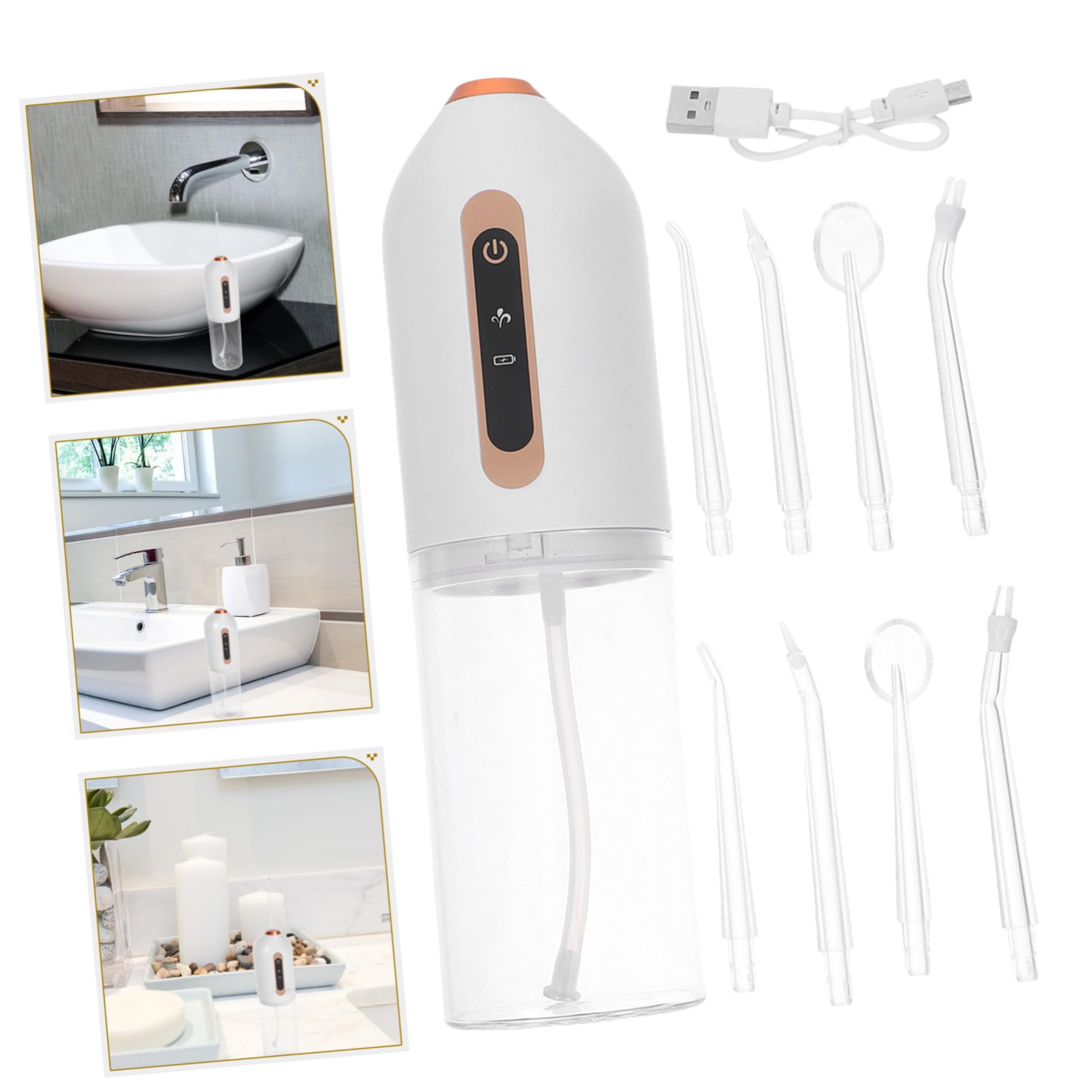 Irrigador Bucal Portátil Mini para Limpieza Dental Hilo Dental de Agua Eléctrico Recargable Inalámbrico Resistente al Agua para Viajes Casa Oficina