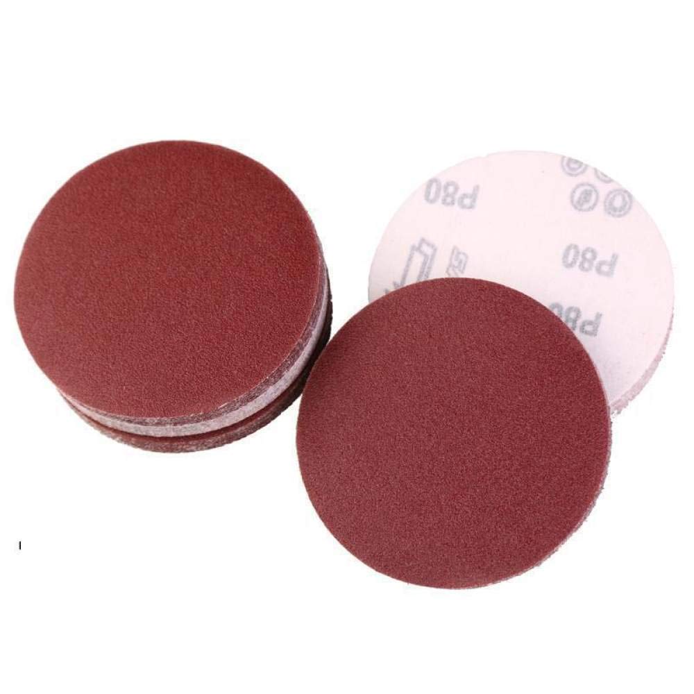100 Pezzi di Carta vetrata Rotonda Rossa, Carta abrasiva autoadesiva per levigatrice 5"125 mm grane 40-2000,100 Pezzi, 320#