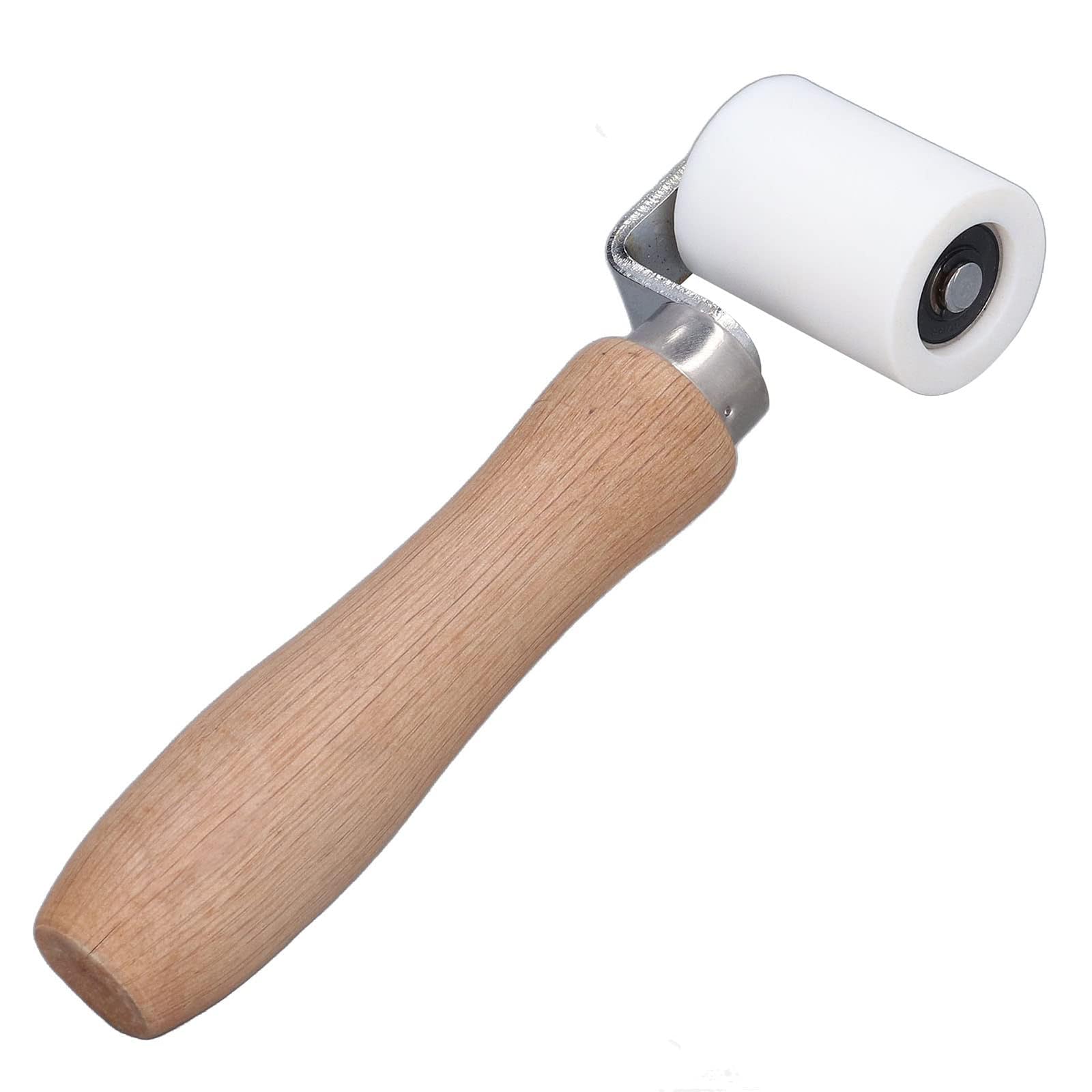 Wood Handle Wallpaper Roller Flat Pressure Roller Smoothing Tool Nonslip Edges Seam Rollers Decorating Tool Flat Pressure Smoothing