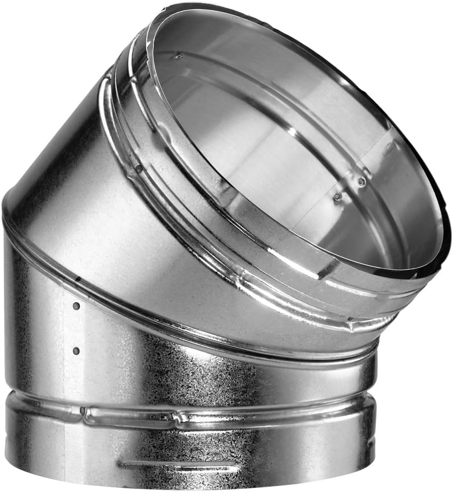 DuraVent 264507 7 x 45/60 Degree Adjustable Elbow B-Vent,aluminum,7GVL45