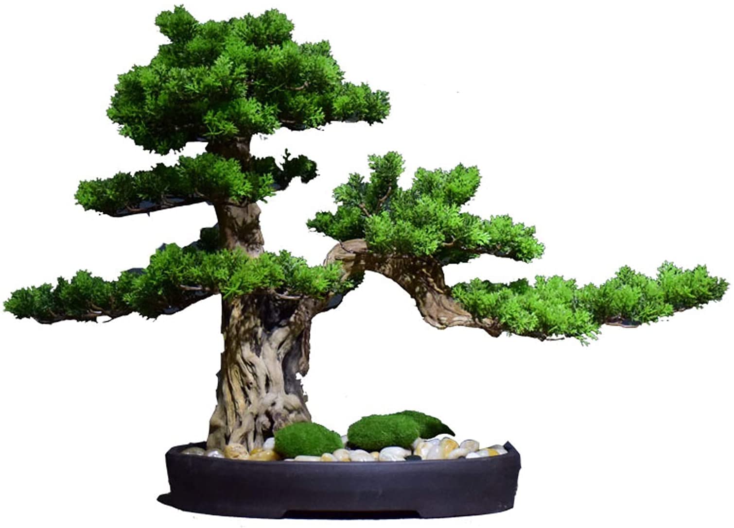 CAFIEDR Simulation Tree Potted Artificial Tree Simulation Pine Bonsai Zen Living Room Hotel Entrance Home Decoration.