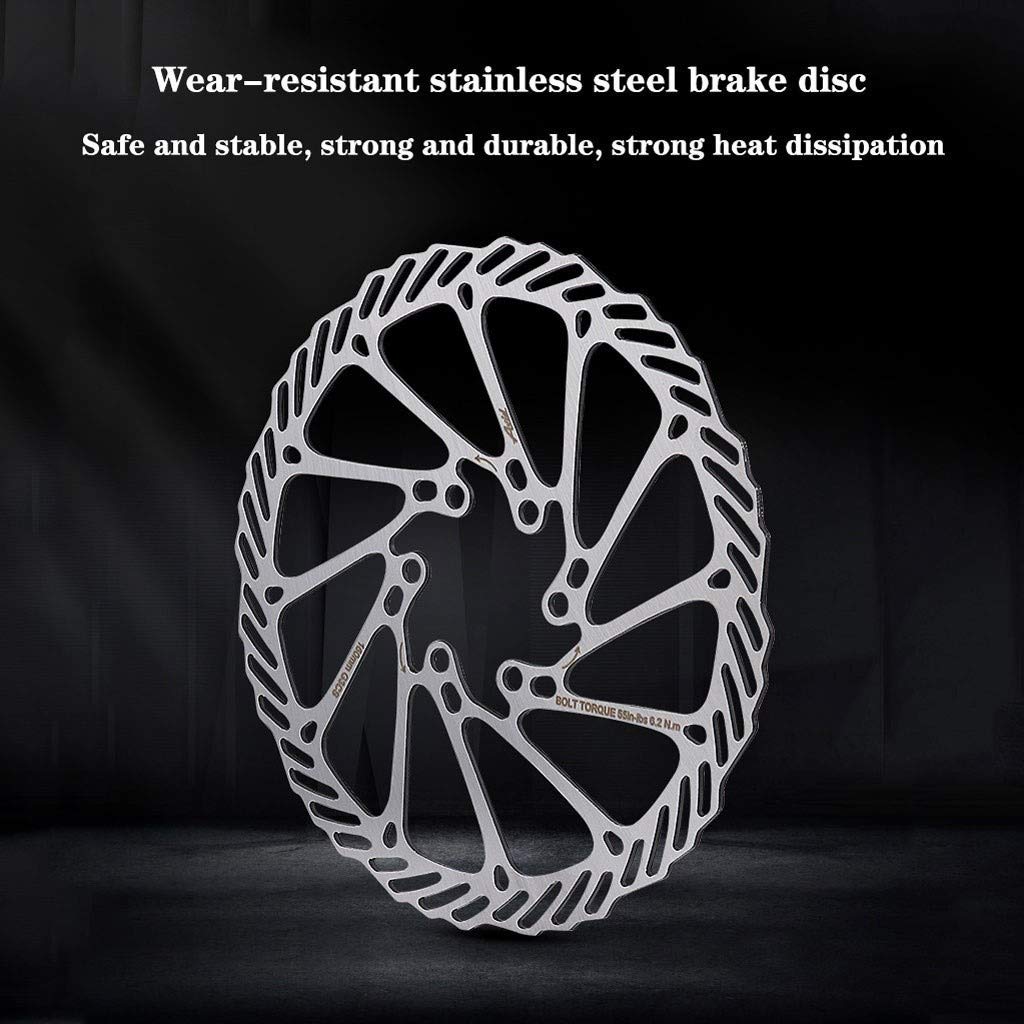 Rotore del Freno a Disco per Bici da MTB 160 mm 2 Pezzi Interasse 44 mm Incisione CNC Argento - 110 g Antiossidazione