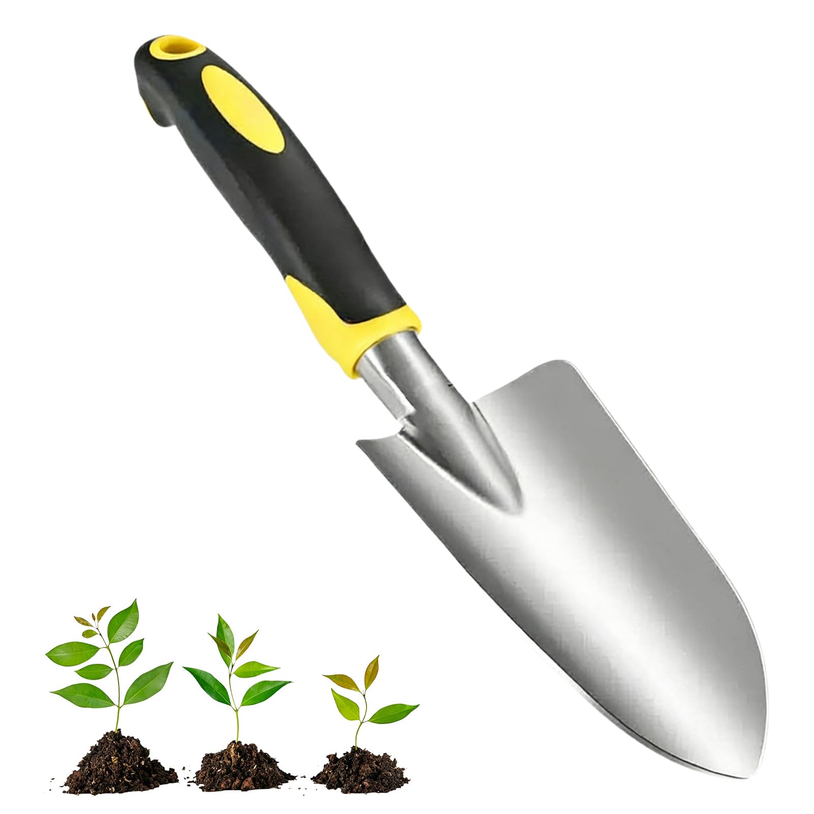 Garden Trowel and Hand Shovel, Hand Garden Trowel, with Soft Rubberized Non-Slip Ergonomic Handle, for Planting, Weeding, Transplanting, Smoothing Soil