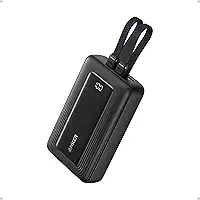 Anker Zolo Power Bank, Carregamento Rápido Máx. de 45W, Bateria de 20.000mAh, Cabos USB-C Duplos Integrados, Compatível com iPhone 17/16/15, Samsung, Xiaomi, MacBook e Mais