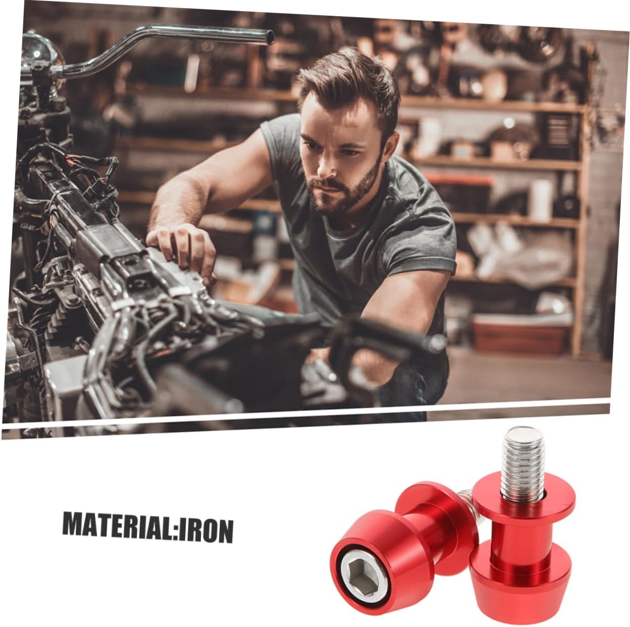 2 Pairs Frame Lifting Screws Swing Arm Sliders Spools Swing Arm Spools Sliders Stand Motorcycle Swing Arm Spools Motorcycle Spool Slider Stand Screws