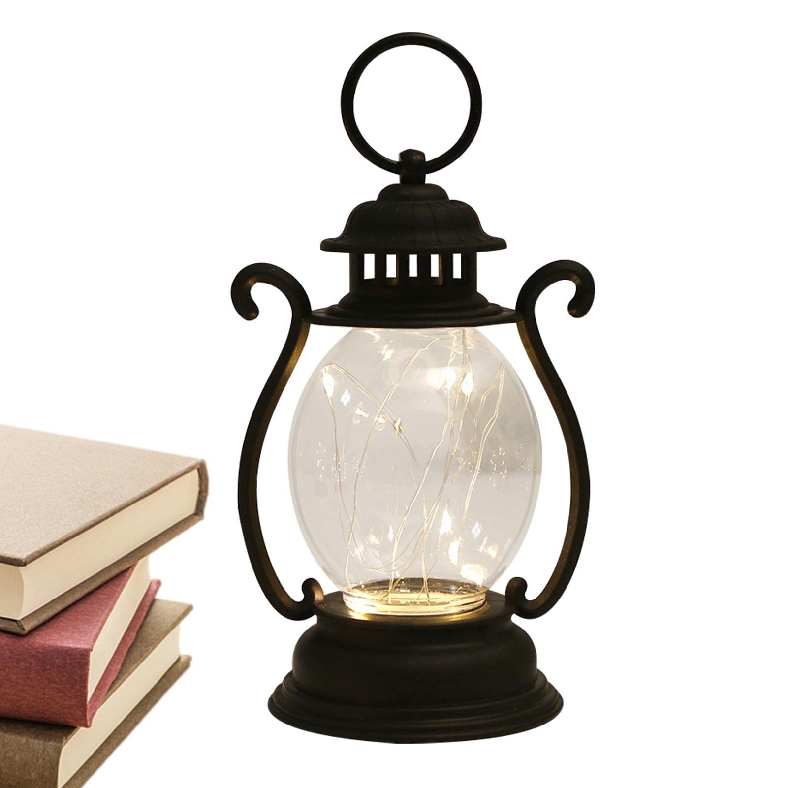 Lampe-tempête Lanterne Vintage Cuivre Lampe LED Décorative Lampe