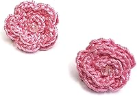 Vista 10 de Aretes de rosa para mujer, aretes de flor de moda con cristal de cuarzo transparente
