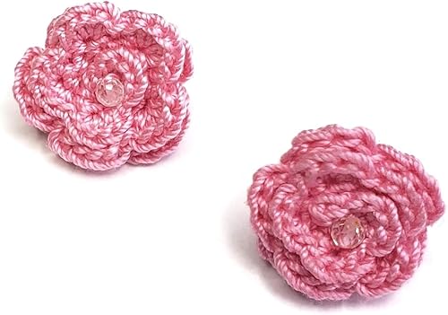 Miniatura 10 de Aretes de rosa para mujer, aretes de flor de moda con cristal de cuarzo transparente Blue