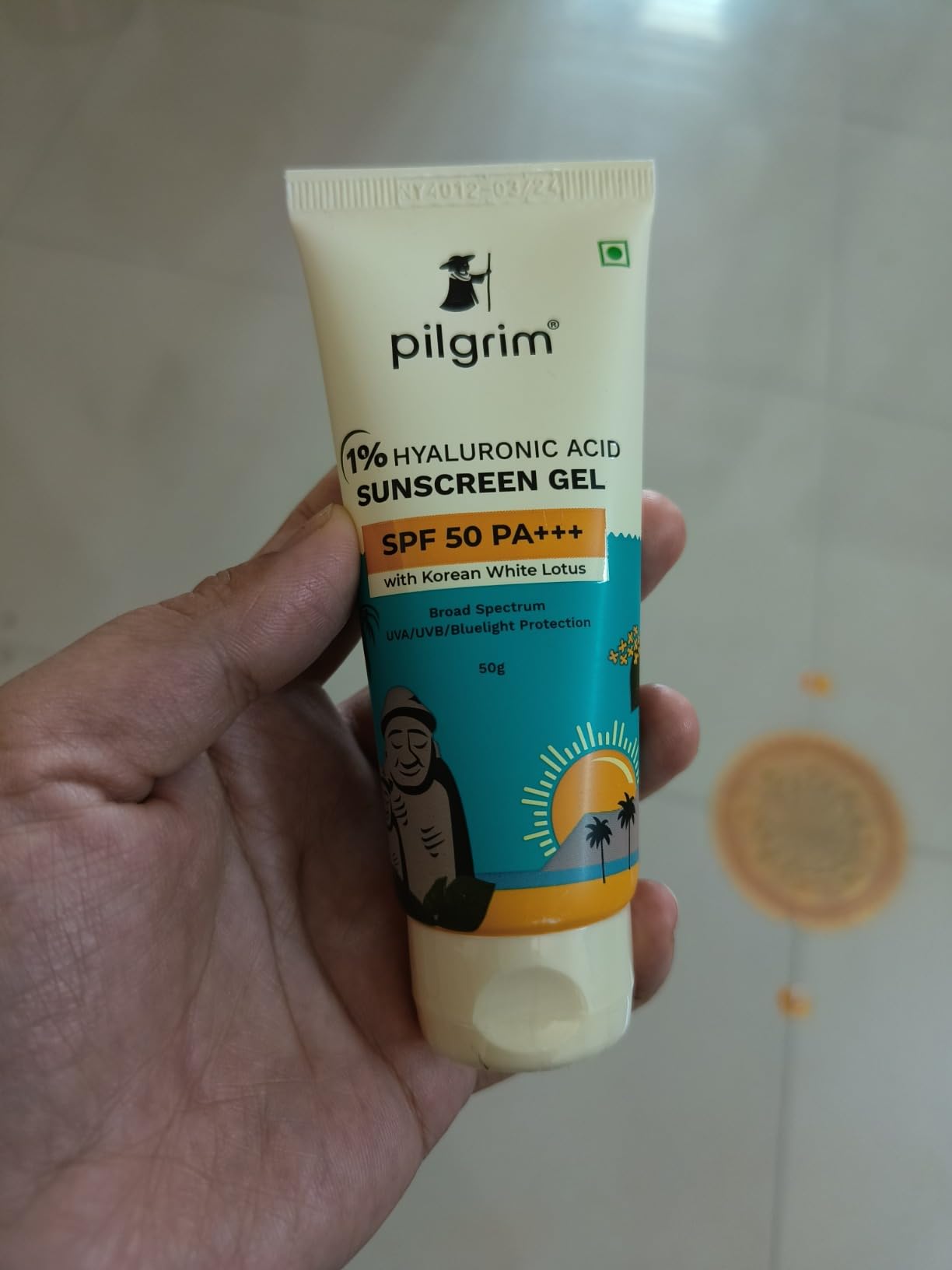 Pilgrim 1 Hyaluronic Acid Sunscreen Gel Sunscreen SPF 50 +++ for men and women with Korean