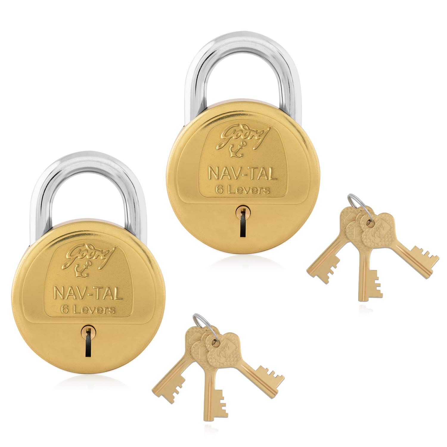 Godrej Locking Solutions and Systems Nav-tal Key Padlock with 3 Keys,Brass (Gold, Rust Resistant Finish) (B08FC5Z213) Amazon Price History, Amazon Price Tracker
