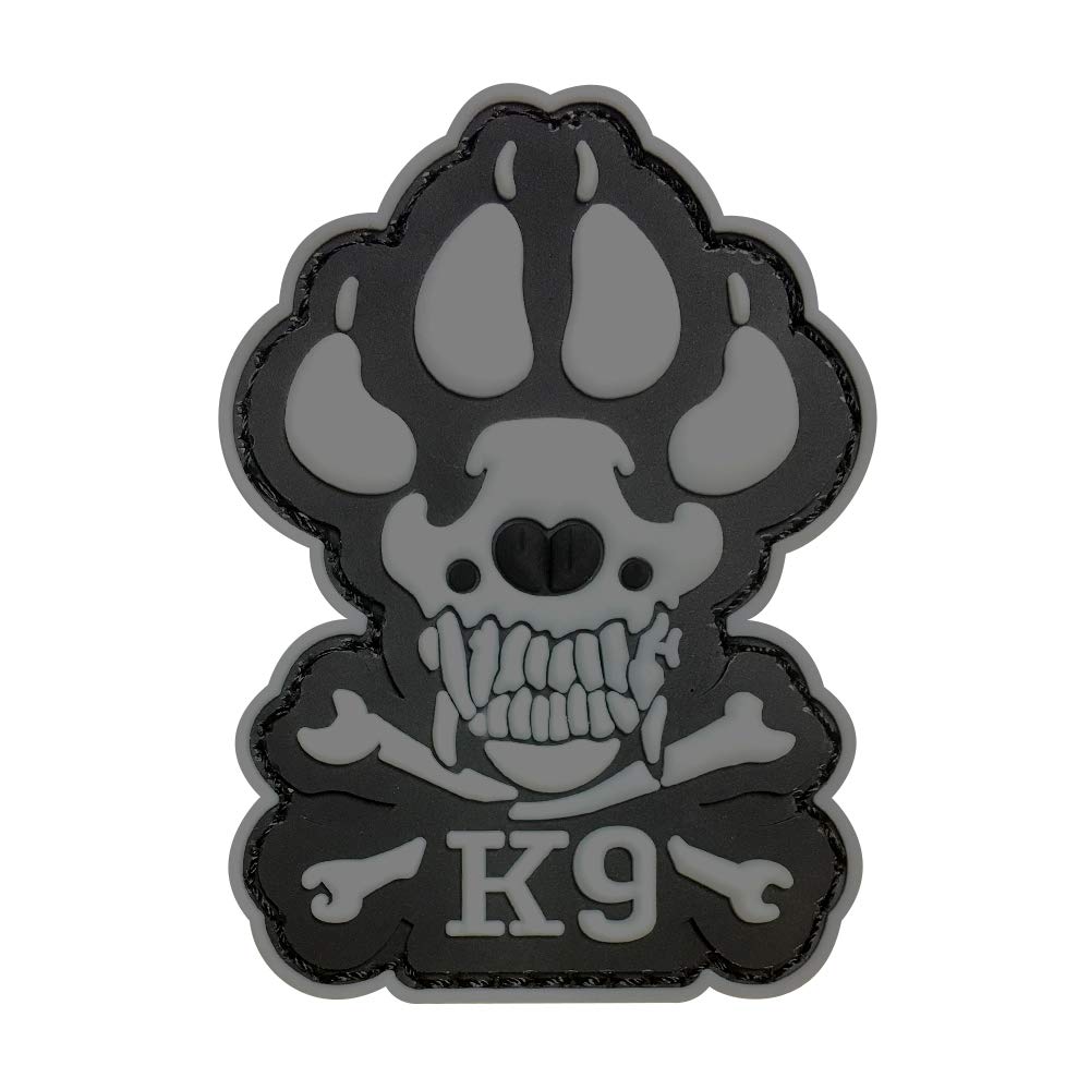 Morton HomeK9 & Crossbone Killer Attack Police Dog Fastener PVC Embroidered Army Swat Morale Hook Loop Backing Tactial Badge Swat for Service Animal Vest Morale Patch PVC black MH-PATCH-PVC-10-256