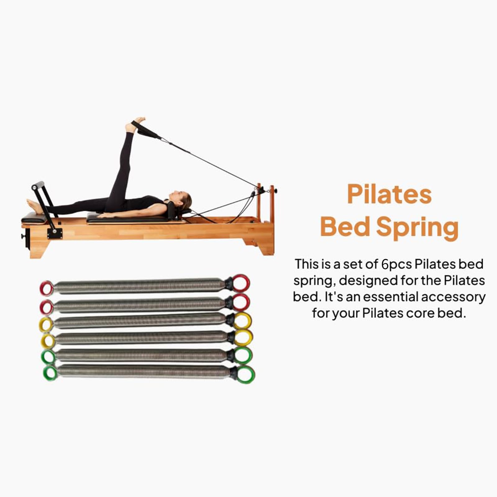 Molla di ricambio in acciaio per allenamento di resistenza, 6 pezzi, design professionale, per pilates, fitness