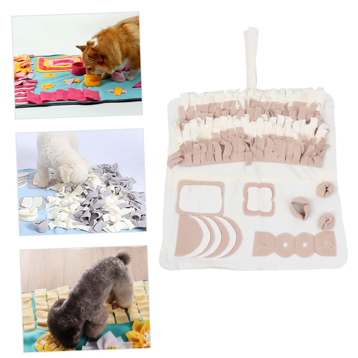 Beavorty Tapis de Fouille pour Chien, Tapis d'apprentissage Recherche de Nourriture, Peluche, Antidérapant, Lavable, pour Petits et Moyens Chiens, Usage Intérieur