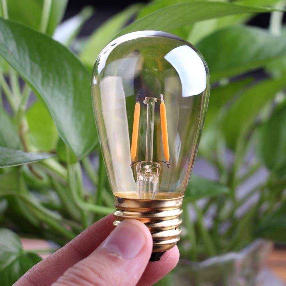 Home Bulbs, Pack of 6, Led Filament Bulb Edison Pearl Lamp, 2-Chips Gold Tint ST45 AC110V E26 1W LED Decorative Pendant Dimmable Lamp