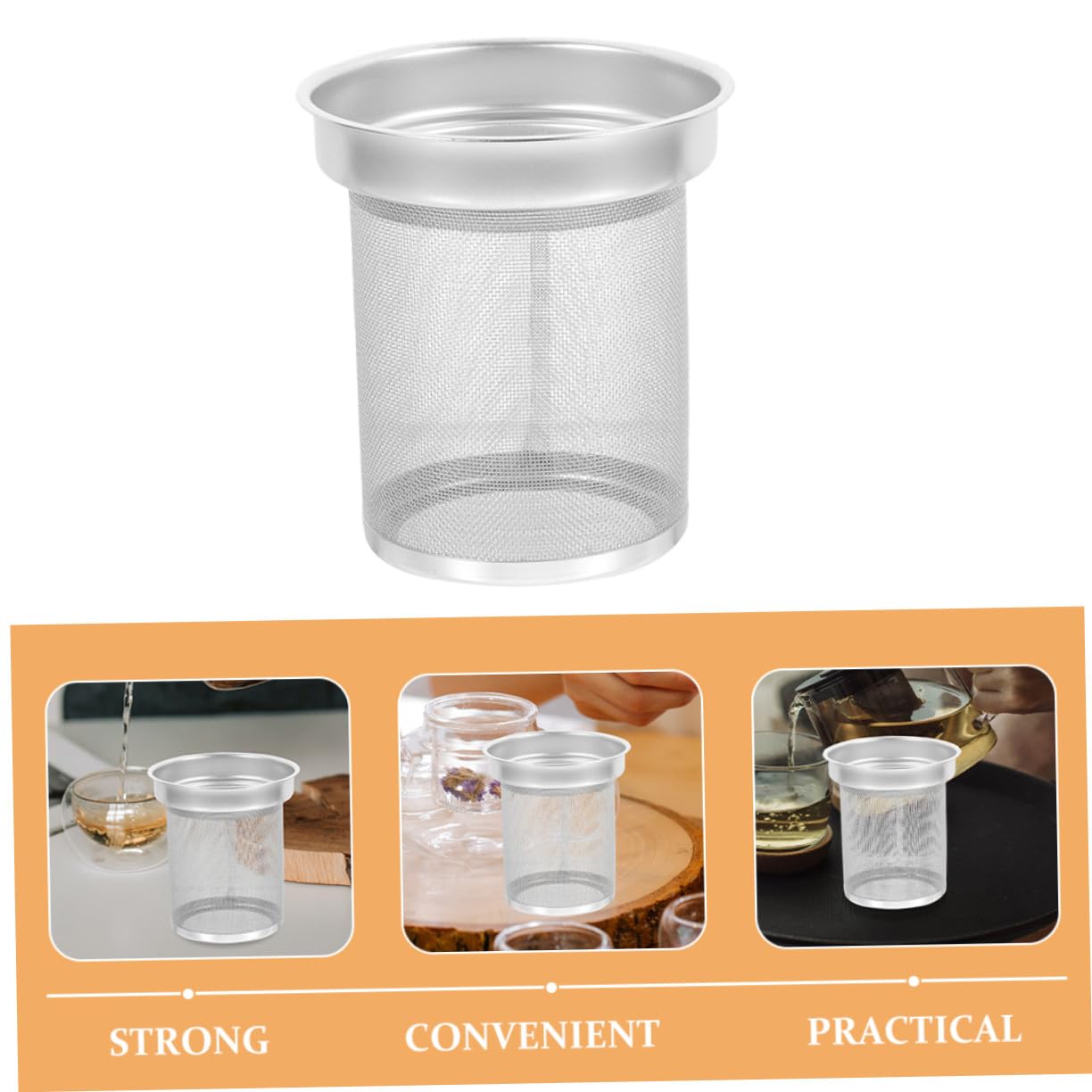 INOOMP Filtre à Thé Inox avec Maille Fine pour Théière Passoire Pratique pour Lâches et Infusions Accessoire Thé Maison et Bureau