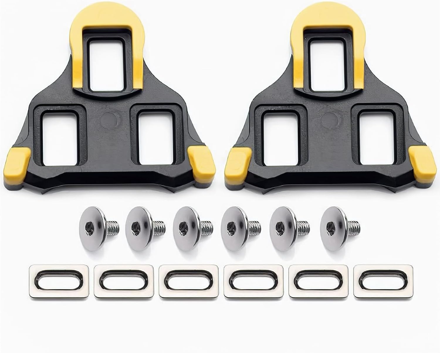 Cuilane Premium SPD SL Cleats for Cycling Shoes, Compatible with Shimano SPD SL Cleats, Durable, Anti-Slip, High-Performance for Road and Indoor Bikes, Yellow