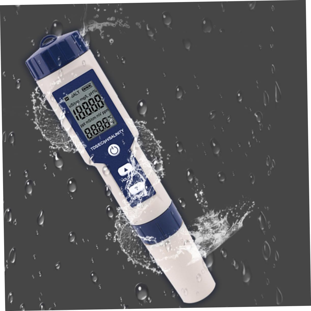 Sosoport Tester Digitale Salinità per Acqua Marina e Acquario | Misura Ec, Ph e Temperatura, Design Lcd Unico, 3 Batterie Lr44 Incluse