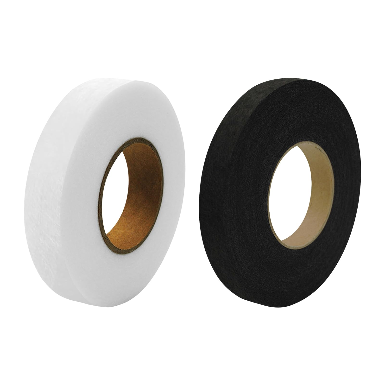Zenvorial 2psc Wonder Web Hemming Tape,100m Black & White Hemming Tape, 2cm Wide No Sewing Iron-On Tape Roll Fabric Fusing Tape, Iron-On Hemming-Tape for Clothes, Trousers & Curtains