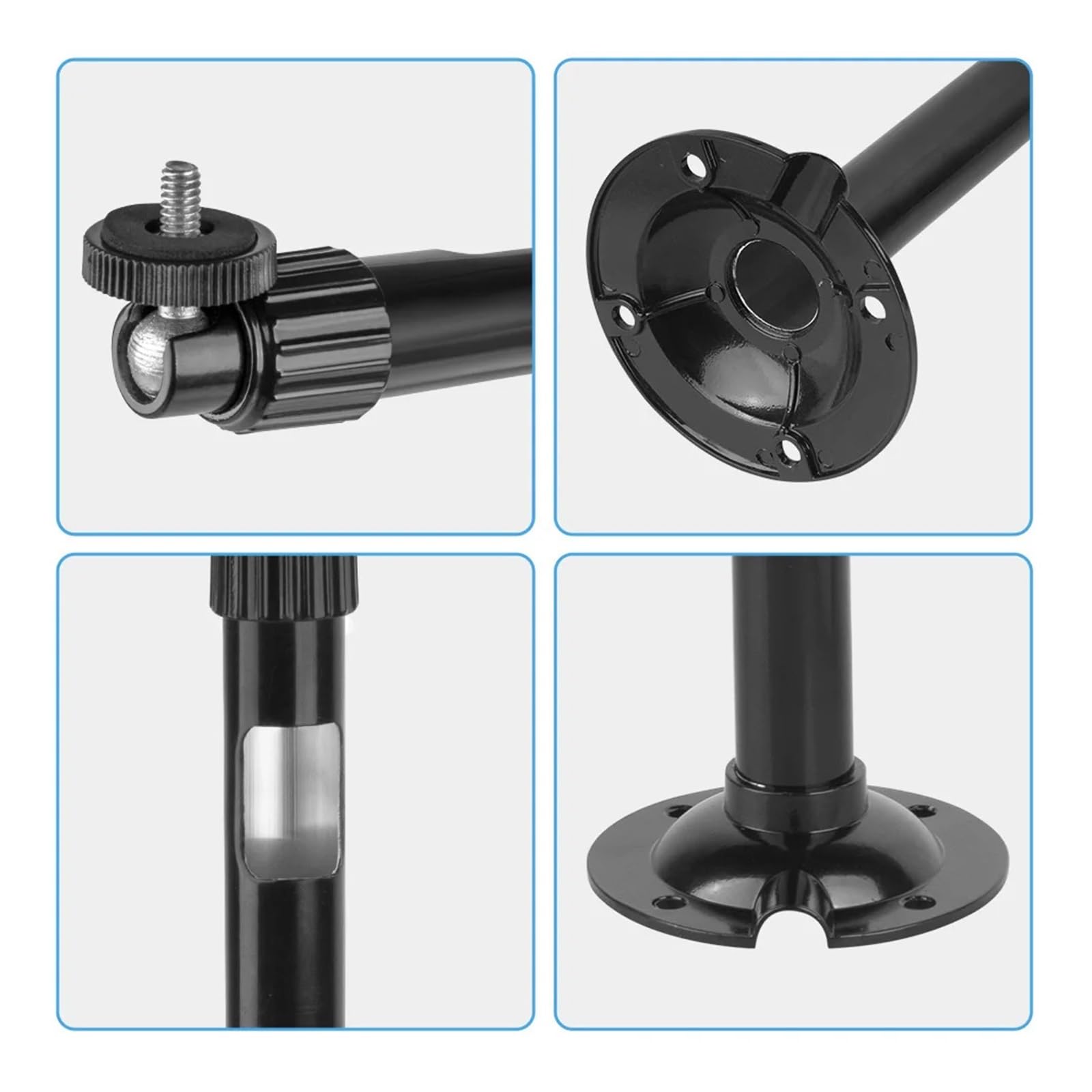 Gancio for proiettore, alluminio, 40/60/80 cm, 6 mm | Interfaccia da 1/4", supporto HY320, utilizzo TDA6W, compatibilità TD80W(30 60cm black)