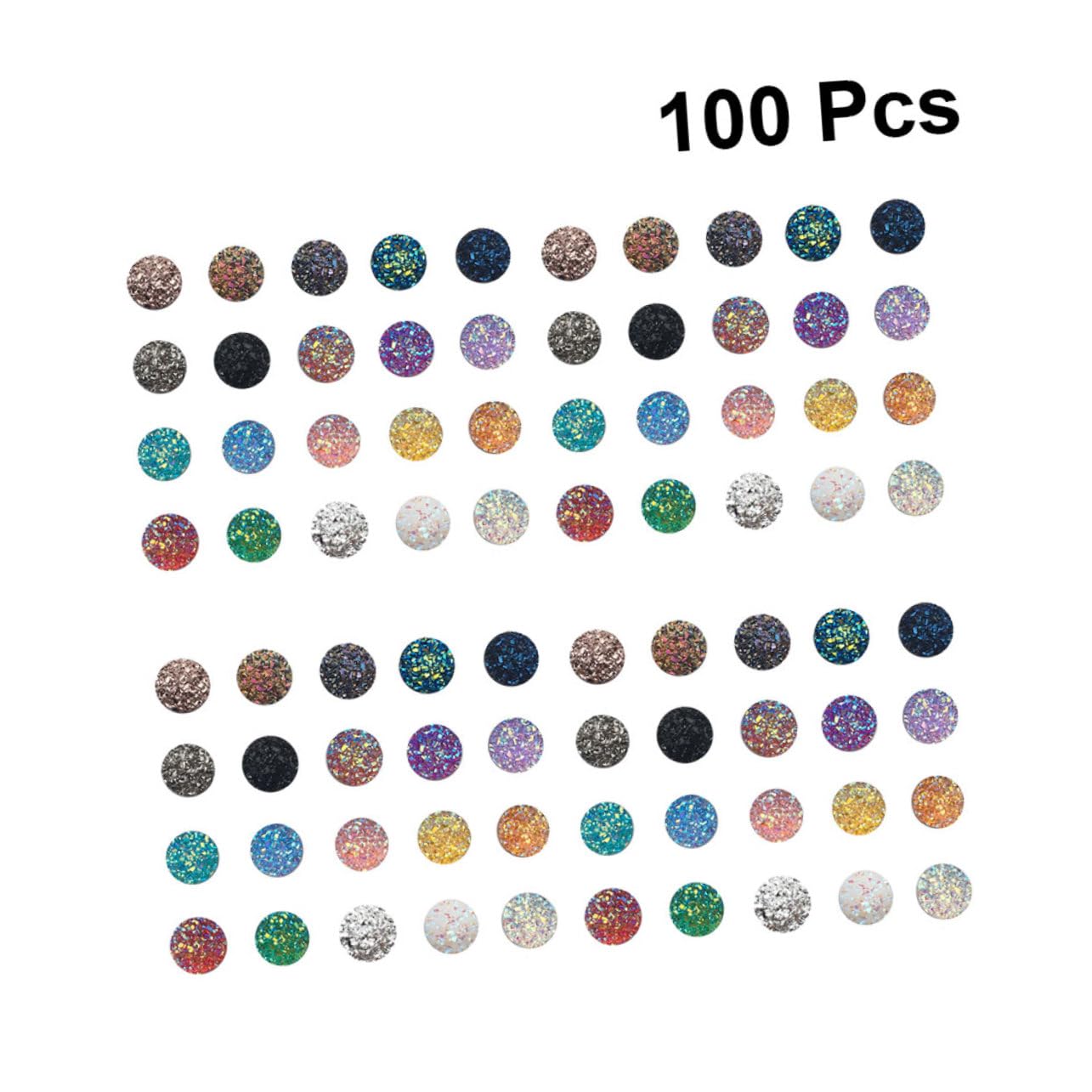Gatuida 100pièces Résine Rond Strass Plat Brillant Fait Soi-même Bijoux Accessoires Crafting Couleur Aléatoire