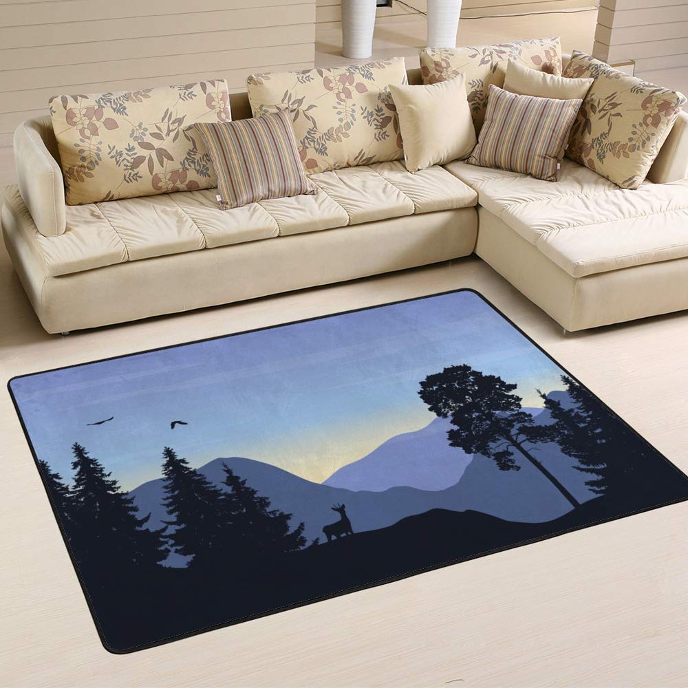 Tapis de sol salon Ruchen 80x58 grand tapis de chambre salle à manger maison durable