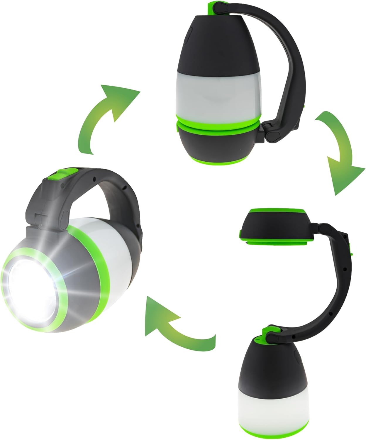 LitezAll Tri-All 3-in-1 Lantern, Flashlight & Desk Lamp, Compact Battery Operated LED Light for Camping, Emergency Use, Power Outages, Travel, or Everyday Desk and Utility Lighting