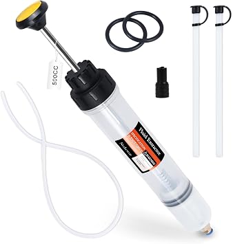 500CC Automotive Fluid Extractor with 39 Long Hose & ExtensionTubes, Portable Oil Extractor Pump for Oil Change, Large Fluid Pump with Clear Scale & Transparent Body for DIY Maintenance
