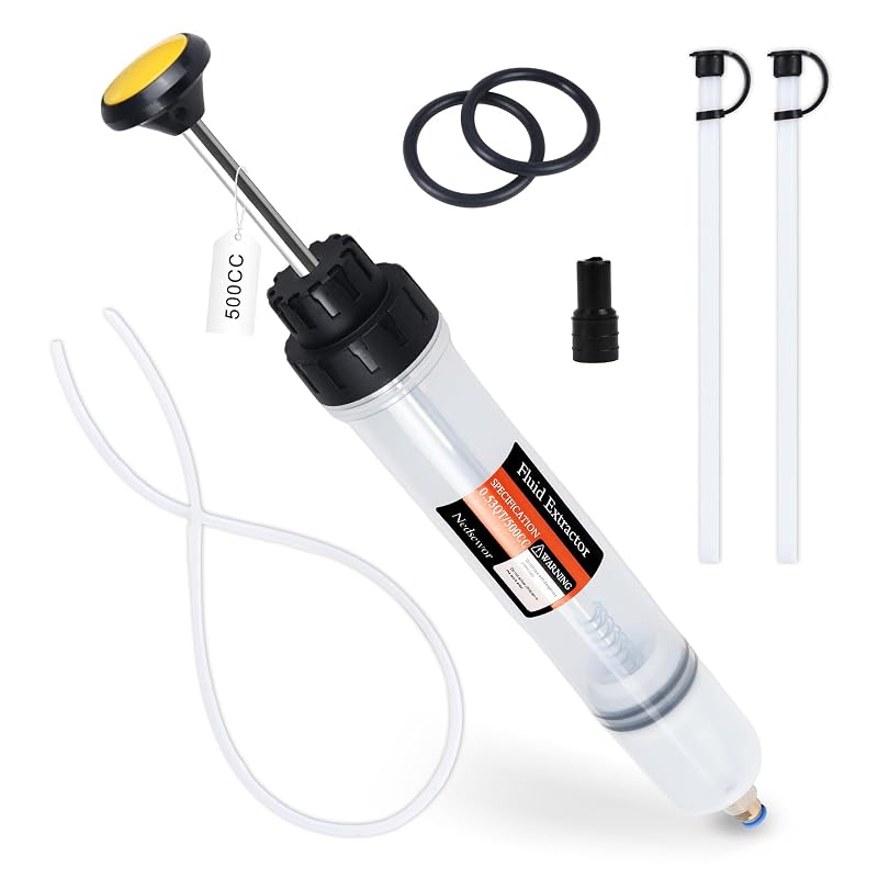 Extrator Manual de Fluidos Nedsewor 500 cc com Mangueira de 100 cm e Tubos de Extensão para Troca de Óleo