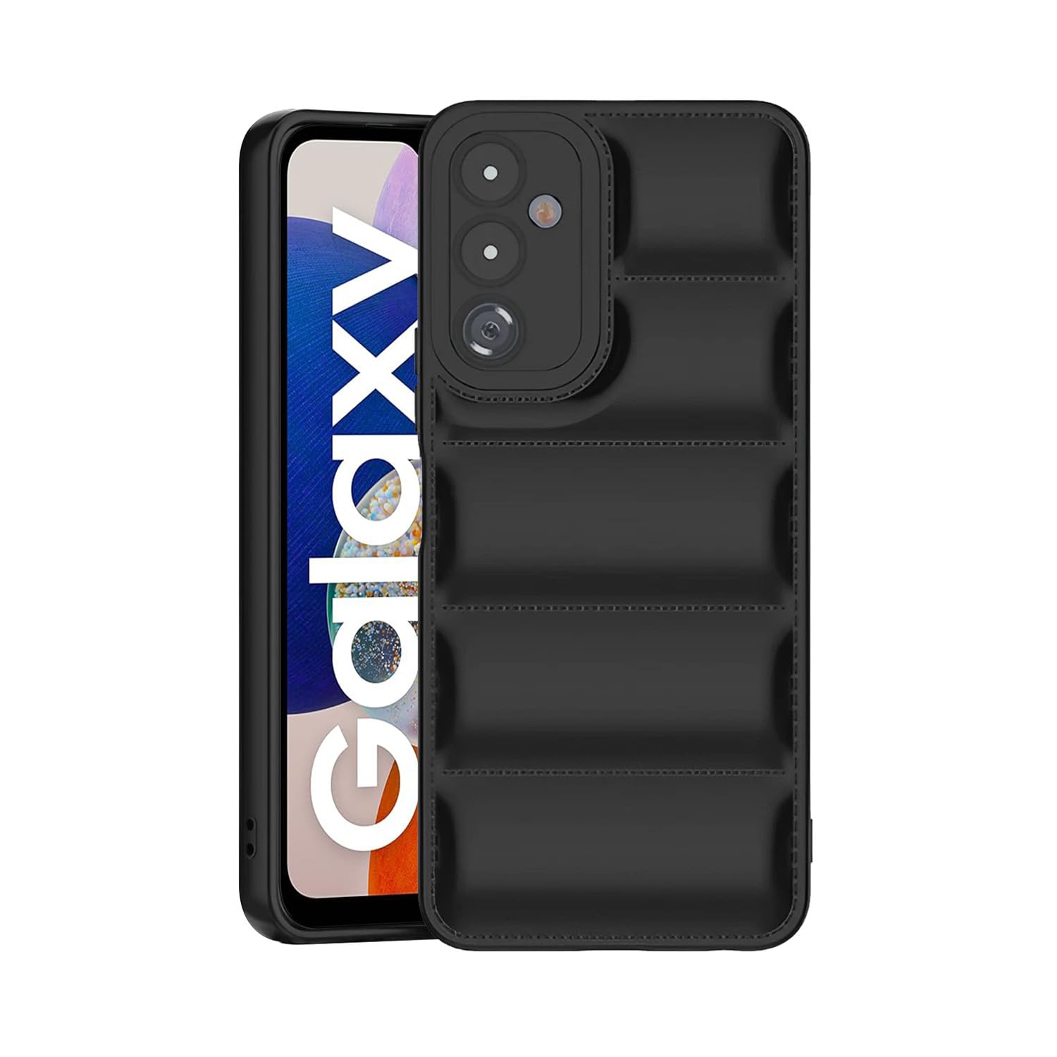 Amazon Brand - Solimo Puffer Case Camera Protection Soft Back Cover for Samsung Galaxy A14 4G | Samsung Galaxy A14 5G - Black (B0CV55Q4GH) Amazon Price History, Amazon Price Tracker