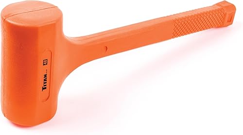 Miniatura 24 de Titan 63148 Martillo de soplado muerto de 3 libras con cabeza rellena de acero, resistente a chispas y rebotes, mango texturizado de diamante