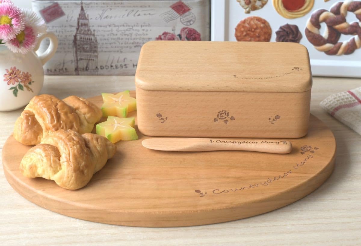 マニーローズ ウッド　バターケース&バターナイフ　木製　新品 マニーローズ ウッドバターケース&バターナイフ木製新品
