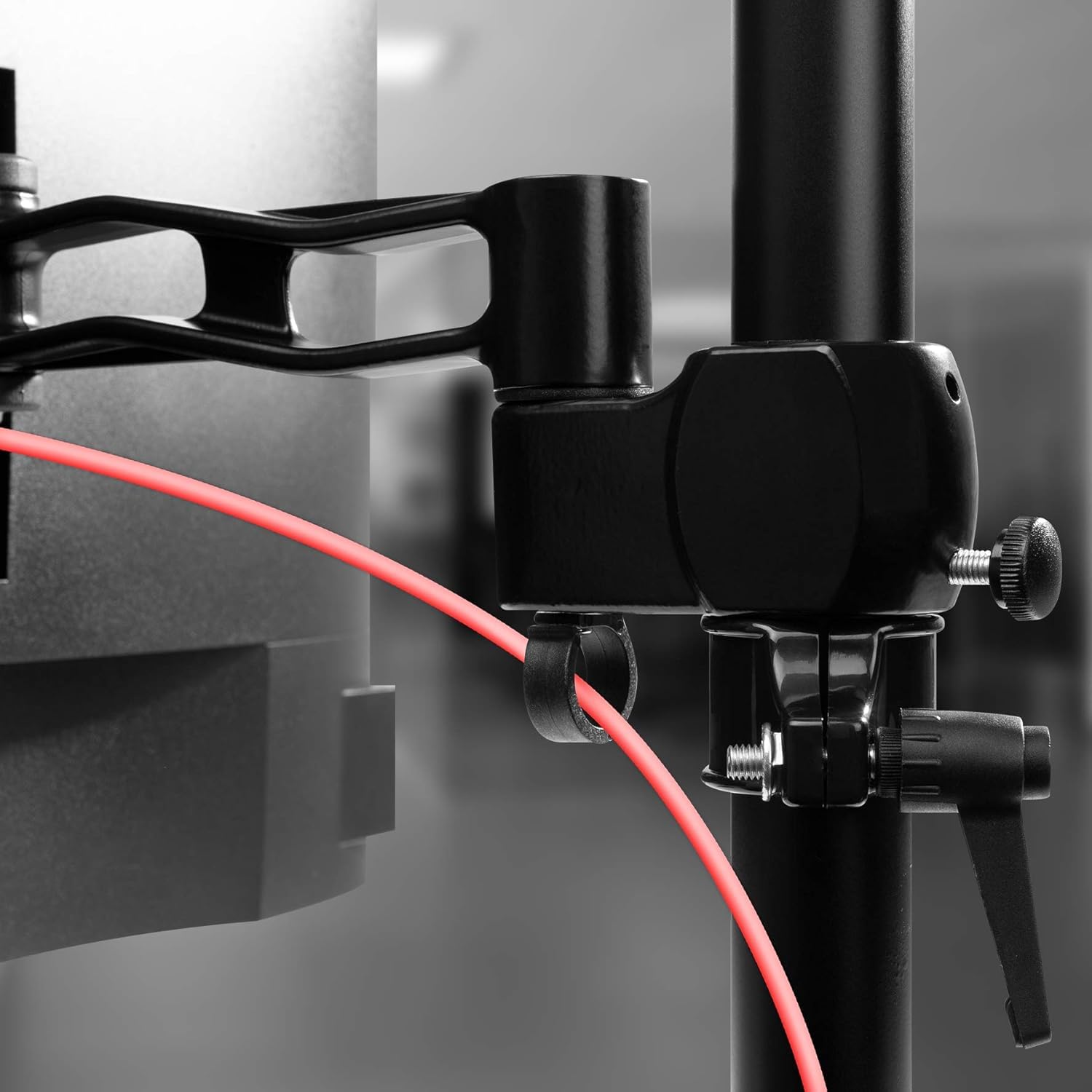 Duronic DM35D2 BK Supporto Doppio Monitor 13-27 Pollici VESA 8kg Nero | Braccio ergonomico, Regolabile altezza inclinazione, Girevole, VESA 75/100, Per ufficio casa scuola